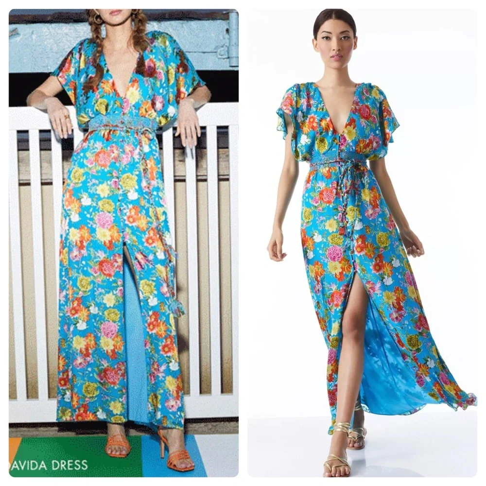 ALICE + OLIVIA Davida Caftan Maxi Dress